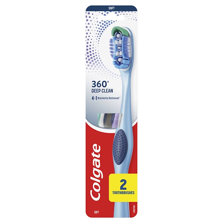 Colgate 360 Degrees Whole Mouth Clean Compact Head Toothbrush Soft