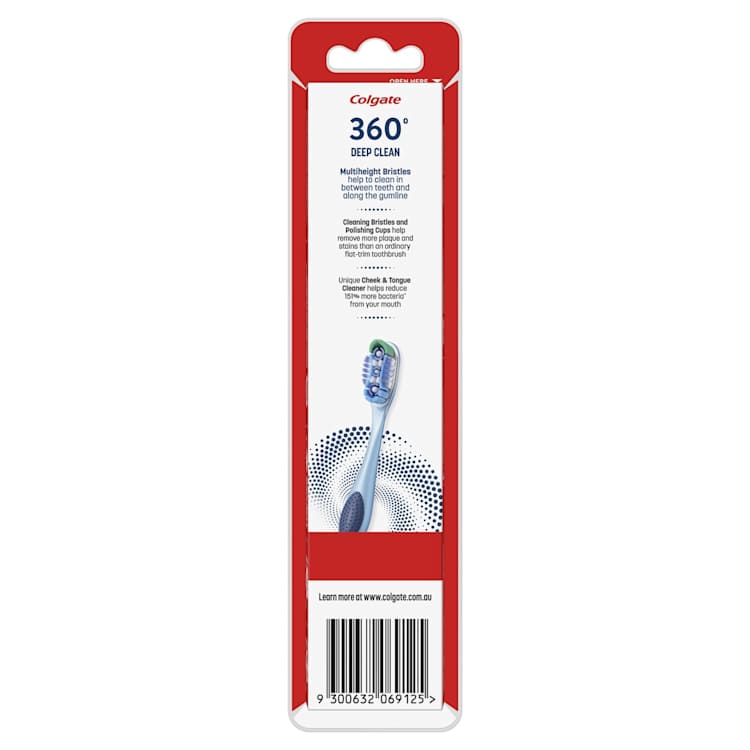 Colgate 360 Degrees Whole Mouth Clean Compact Head Toothbrush Soft