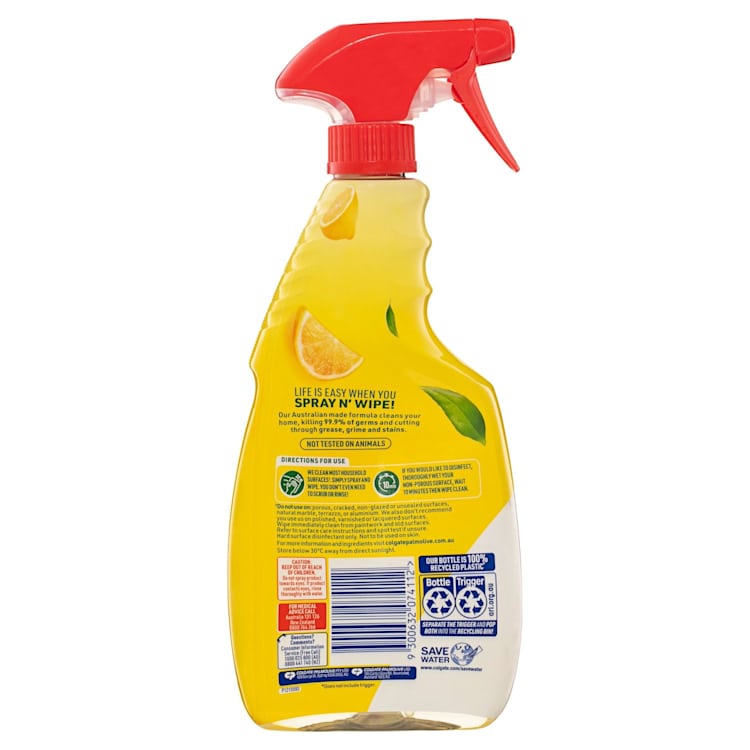 Ajax Spray n' Wipe Multi-Purpose Antibacterial Disinfectant Cleaner Trigger Surface Spray Lemon Citrus