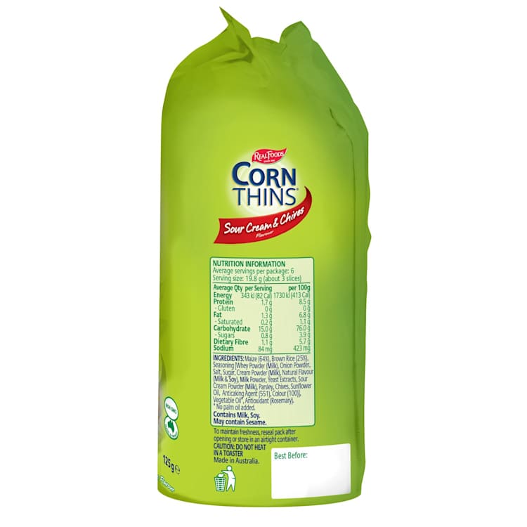 Real Corn Thins Sour Cream & Chives