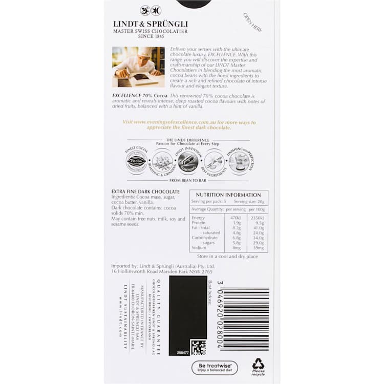 Lindt Excellence 70% Dark