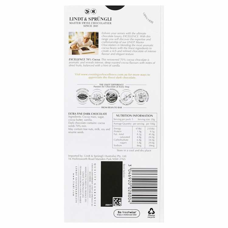 Lindt Excellence 70% Dark