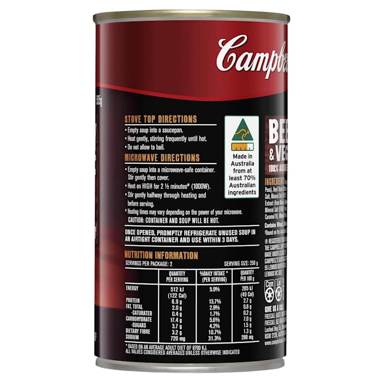 Campbell's Chunky Canned Soup Beef Hearty & Filling