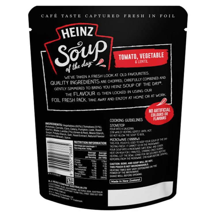 Heinz Soup Of The Day Tomato Vegetable And Lentil
