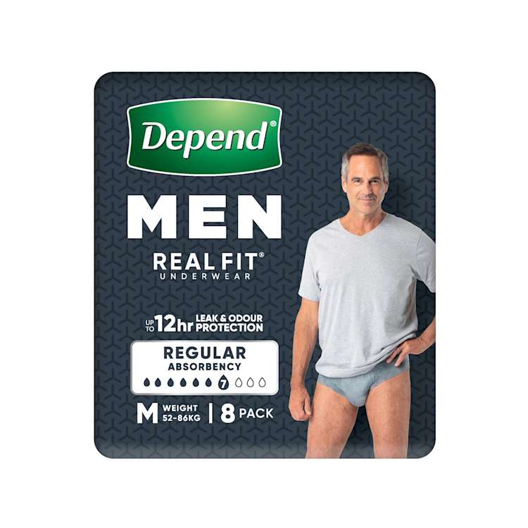 Depend Real Fit For Men's Underwear Medium