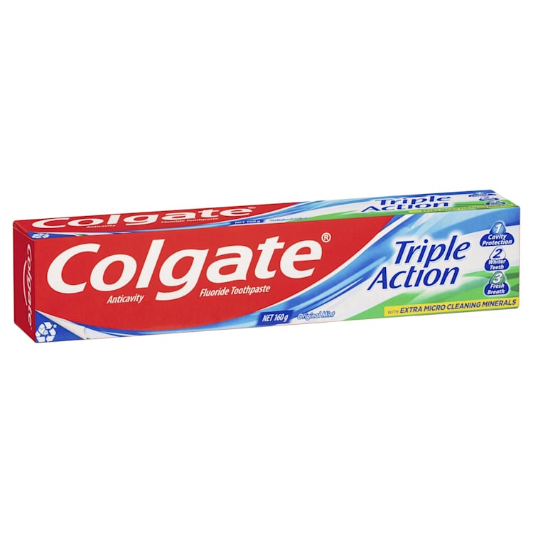 Colgate Triple Action Cavity Protection Fluoride Toothpaste Original Mint
