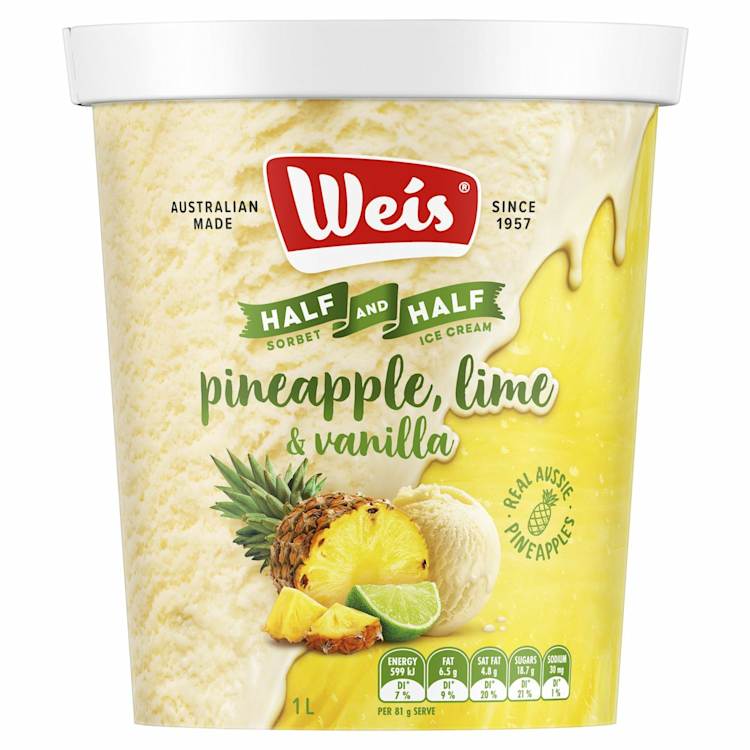 Weis Ice Cream Half & Half Pine Lime & Vanilla