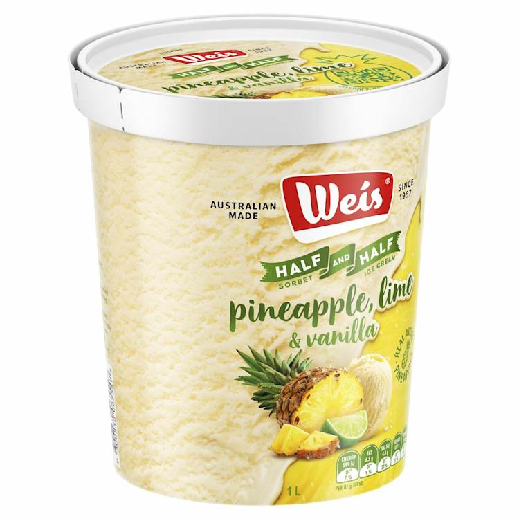 Weis Ice Cream Half & Half Pine Lime & Vanilla