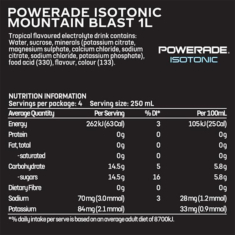 Powerade Isotonic Mountain Blast Sports Drink Sipper Cap