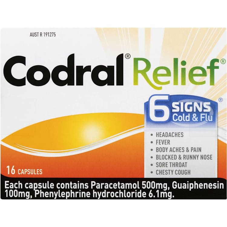 Codral Relief 6 Signs Cold & Flu Capsules