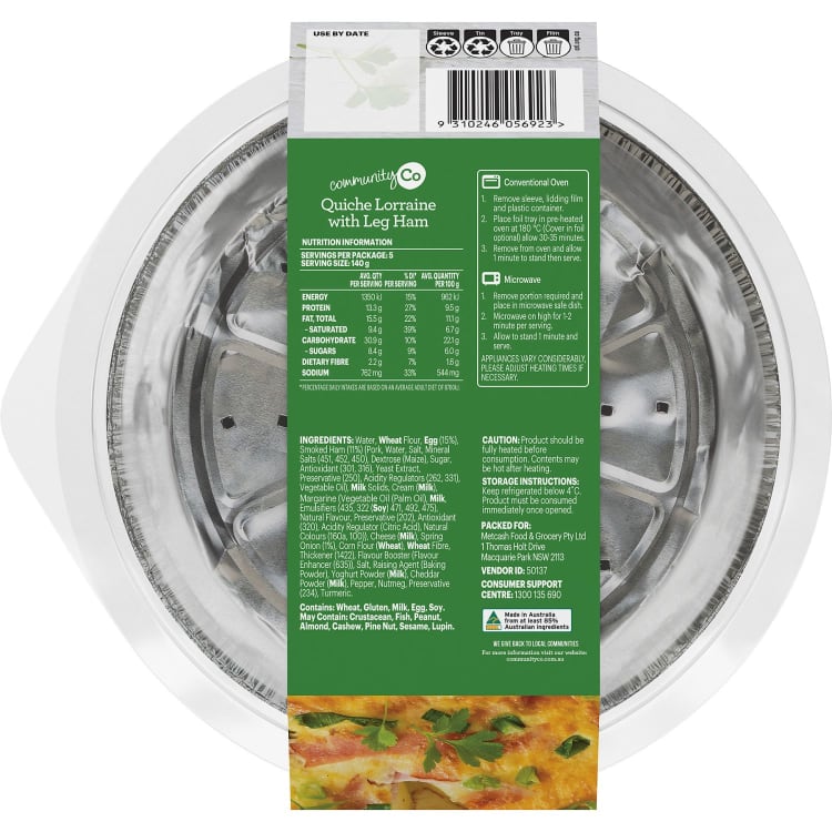 Community Co Quiche Lorraine with Leg Ham