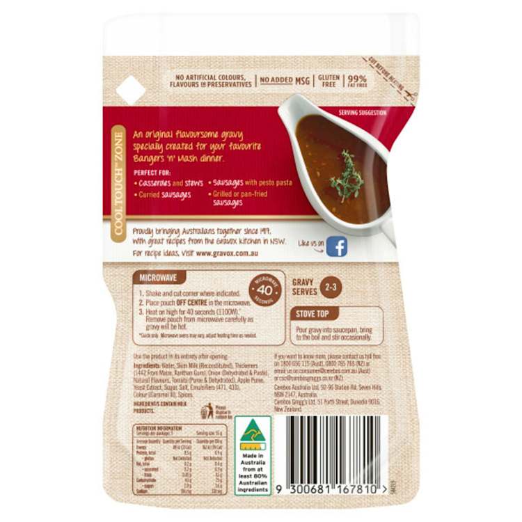 Gravox Bangers & Mash Liquid Gravy Pouch