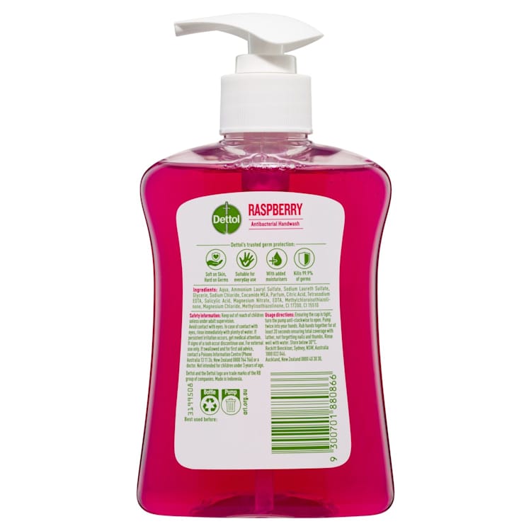 Dettol Antibacterial Liquid Hand Wash Pump Raspberry