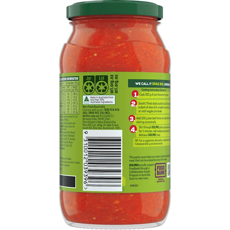 Dolmio Extra Reduced Salt Tomato, Onion & Roasted Garlic