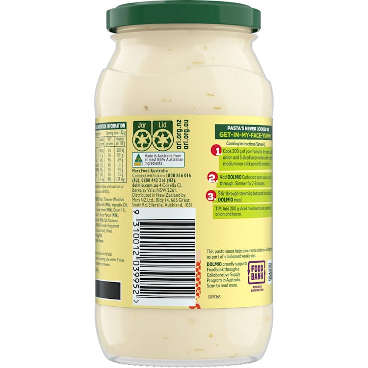 Dolmio Creamy Carbonara Pasta Sauce