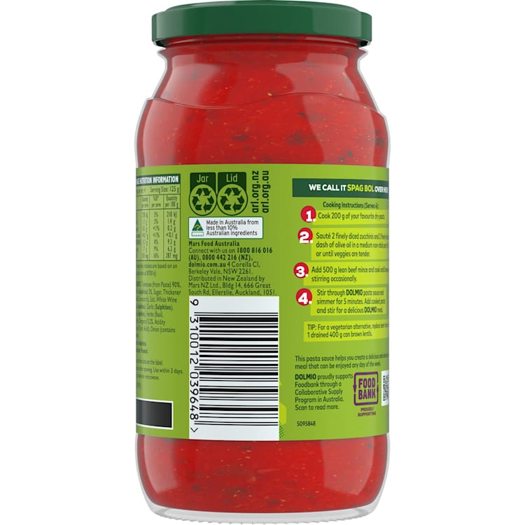 Dolmio Extra Red Wine and Italian Herbs Pasta Sauce