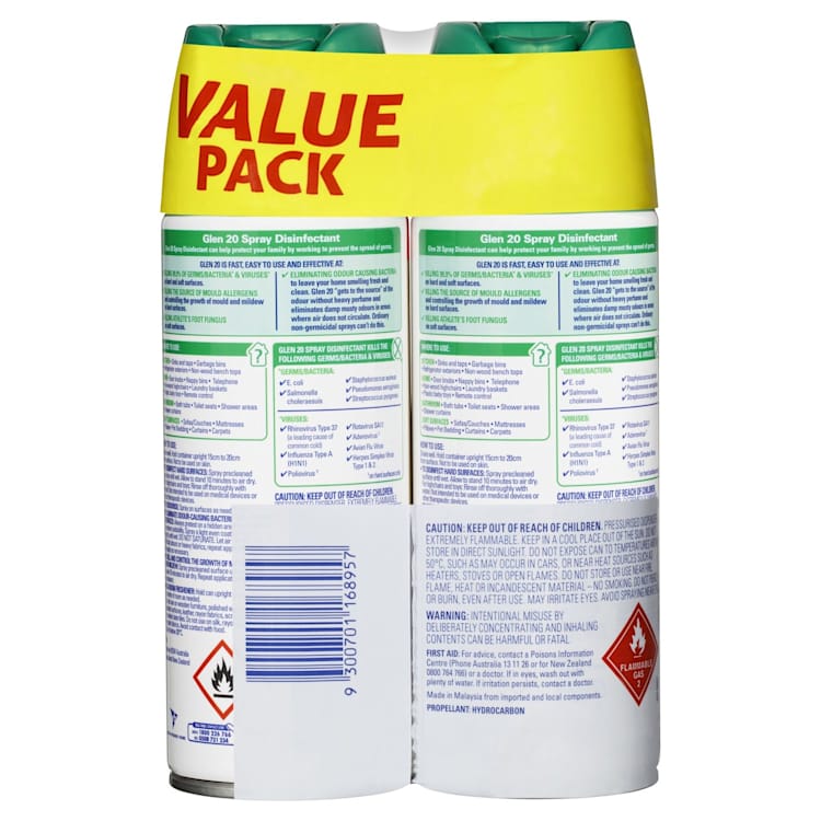Glen 20 Spray Disinfectant All-In-One Original Value Pack