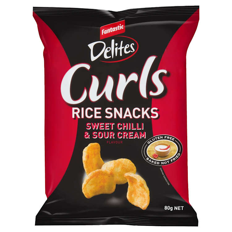 Fantastic Delites Curls Rice Snacks Sweet Chilli & Sour Cream
