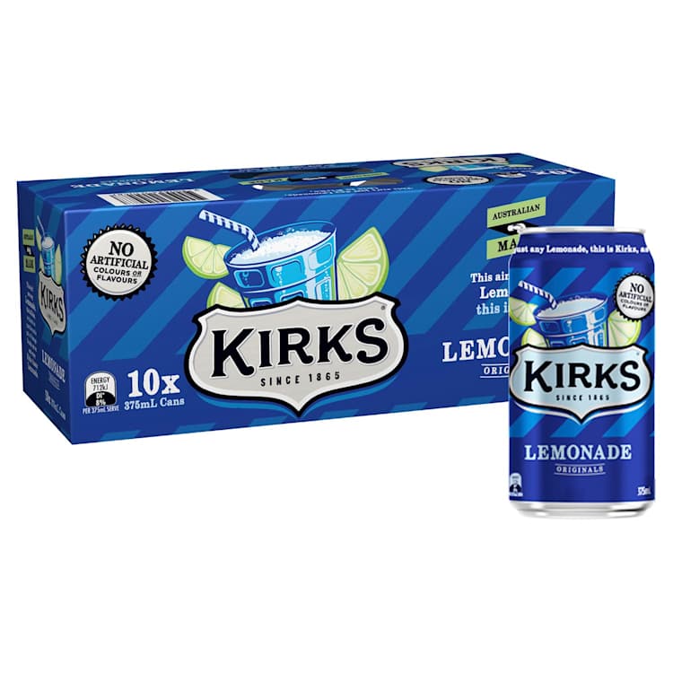 Kirks Flavours Soft Drink Lemonade Cans