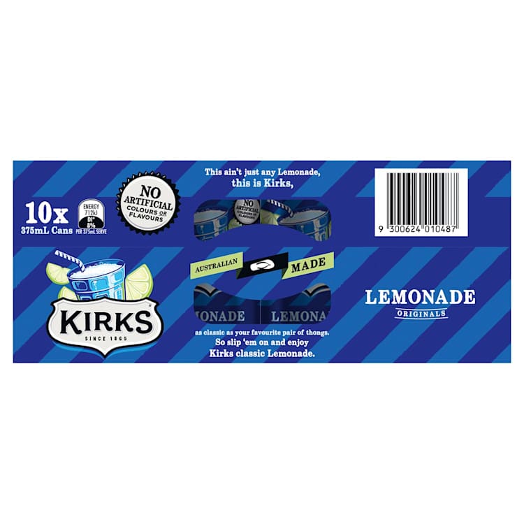 Kirks Flavours Soft Drink Lemonade Cans