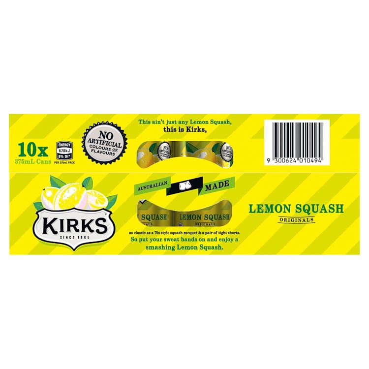 Kirks Lemon Squash Multipack Cans Soft Drink 