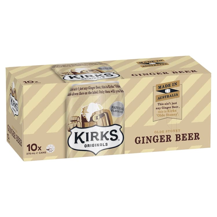Kirks Originals Olde Stoney Ginger Beer Multipack Cans Soft Drink 