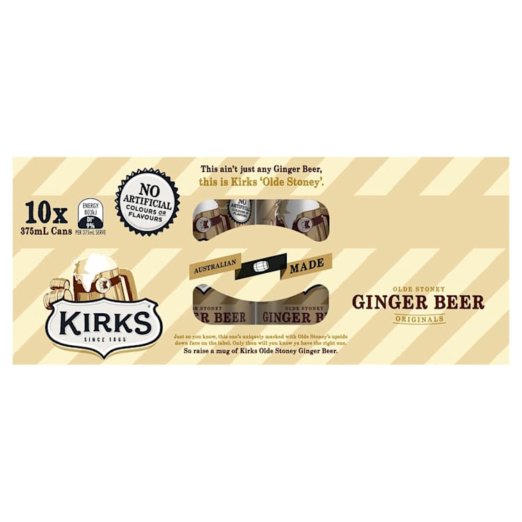 Kirks Originals Olde Stoney Ginger Beer Multipack Cans Soft Drink 