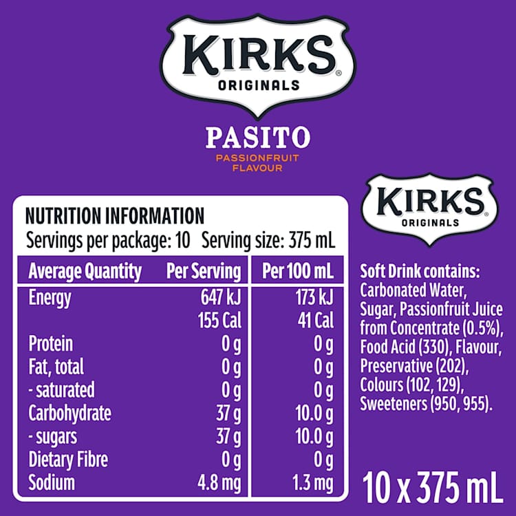 Kirks Pasito Multipack Cans Soft Drink 