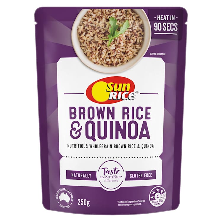 SunRice Steamed Rice Gluten Free Brown Rice & Quinoa