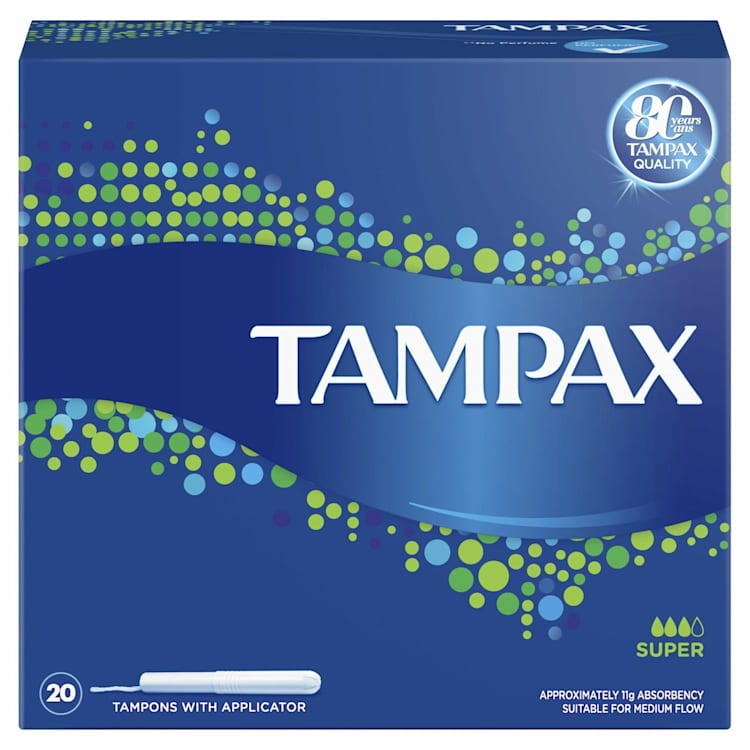 Tampax Super Medium flow tampons with applicator