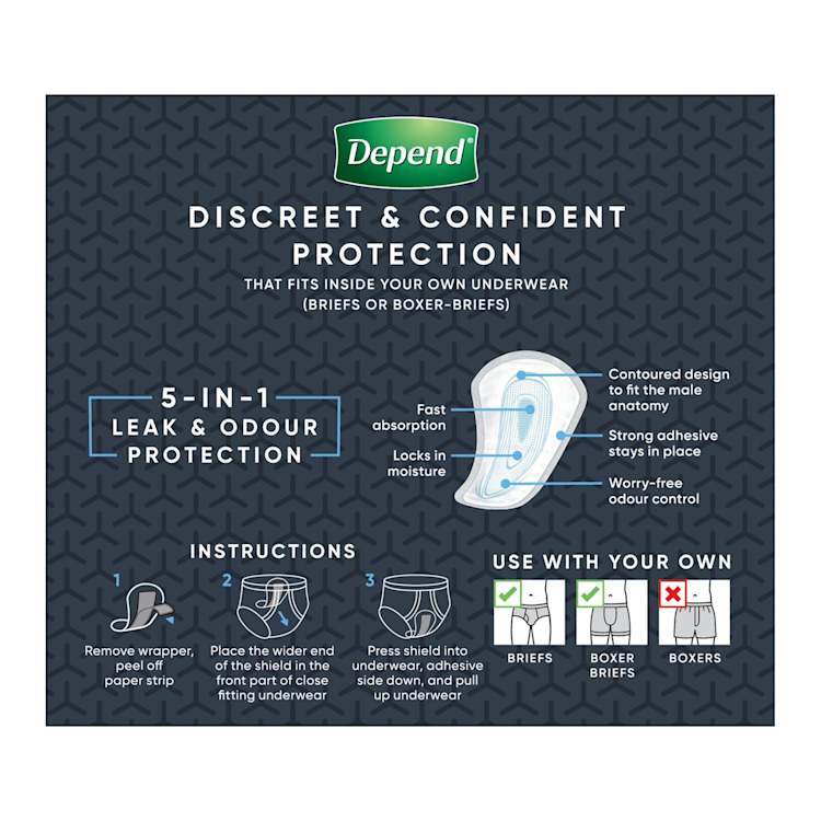 Depend Adult Care Shields For Men