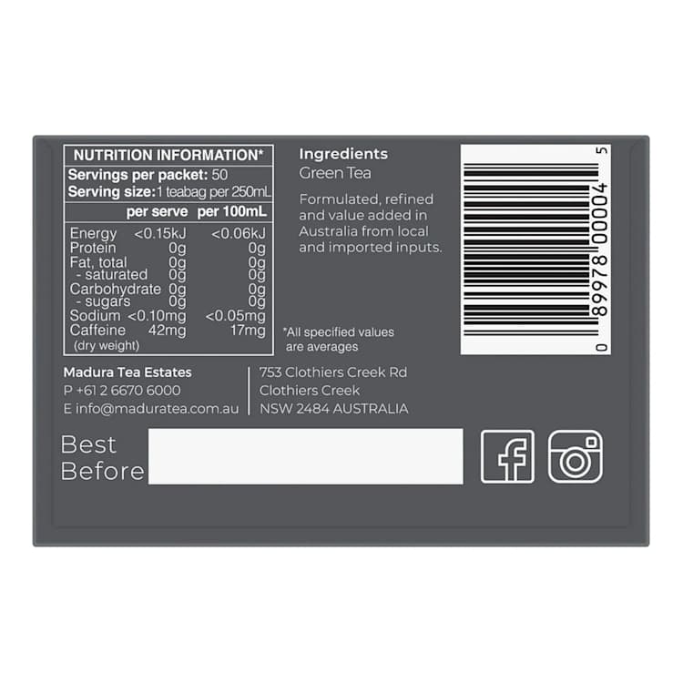 Madura Green Tea Bags