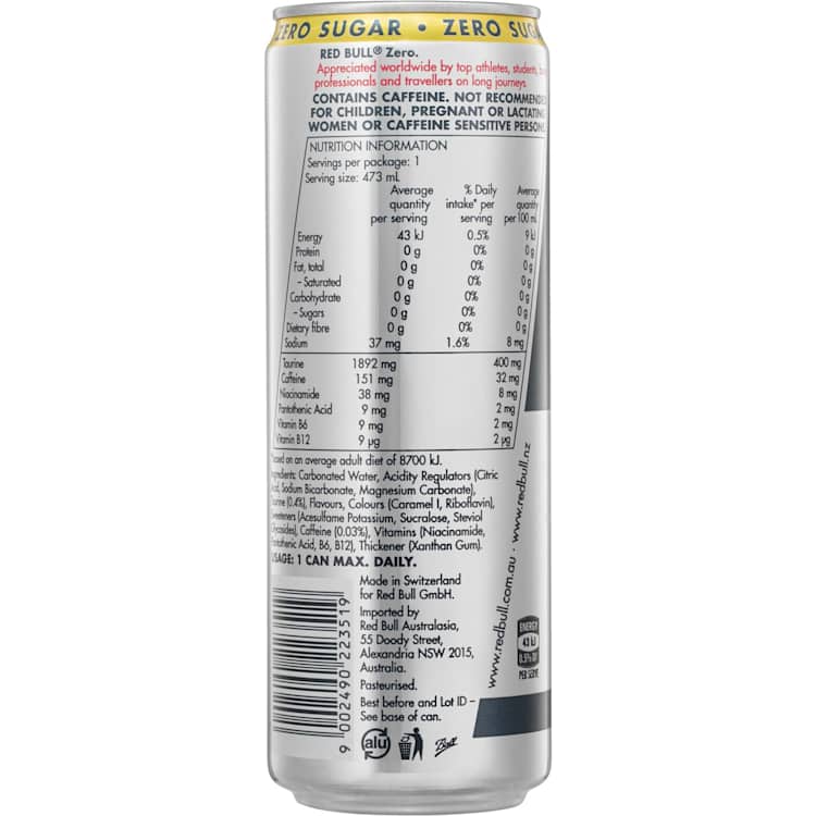 Red Bull Energy Drink Zero Can