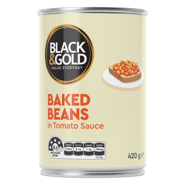 Black & Gold Baked Beans in Tomato Sauce