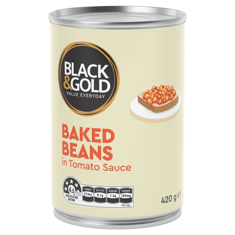 Black & Gold Baked Beans in Tomato Sauce