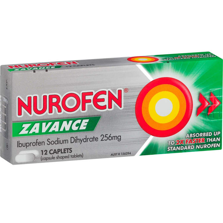 Nurofen Zavance Fast Pain Relief Caplets 256mg Ibuprofen