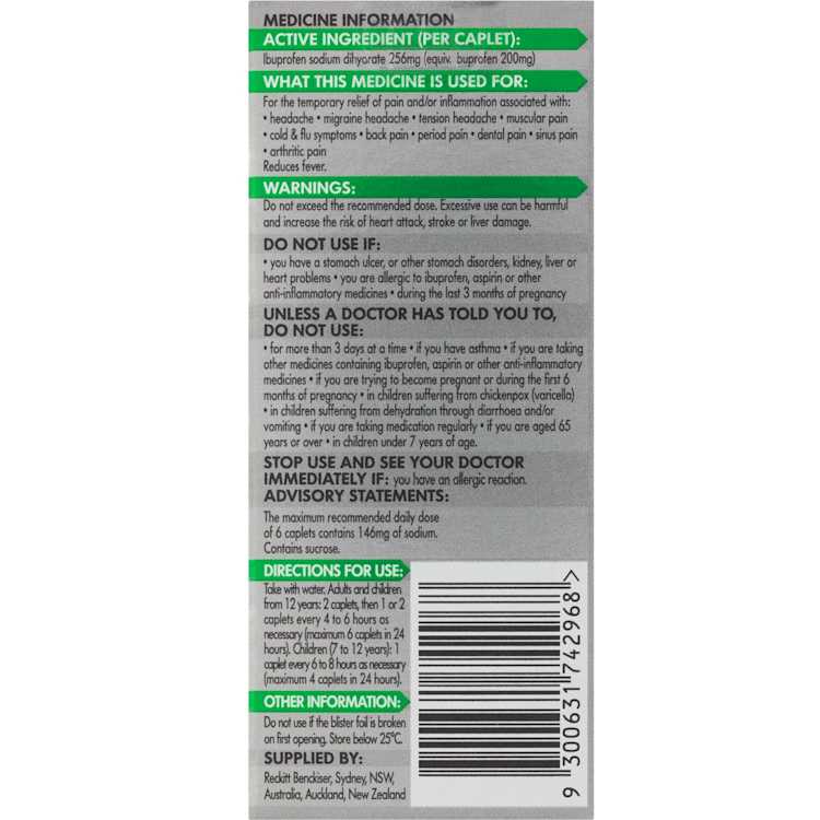 Nurofen Zavance Fast Pain Relief Caplets 256mg Ibuprofen