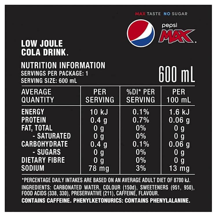 Pepsi Max Soda Bottle