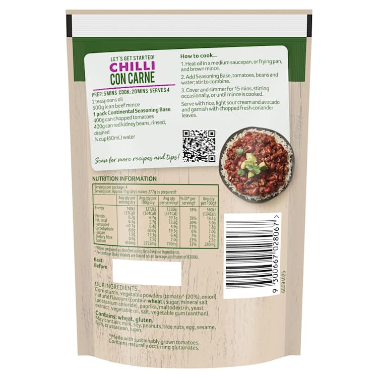 Continental Recipe Base Chilli Con Carne
