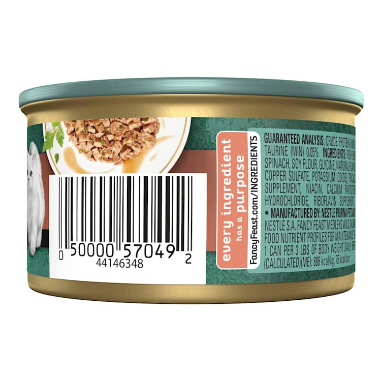 Fancy Feast Adult Medleys Wild Salmon Florentine With Garden Greens In A Delicate Sauce Wet Cat Food