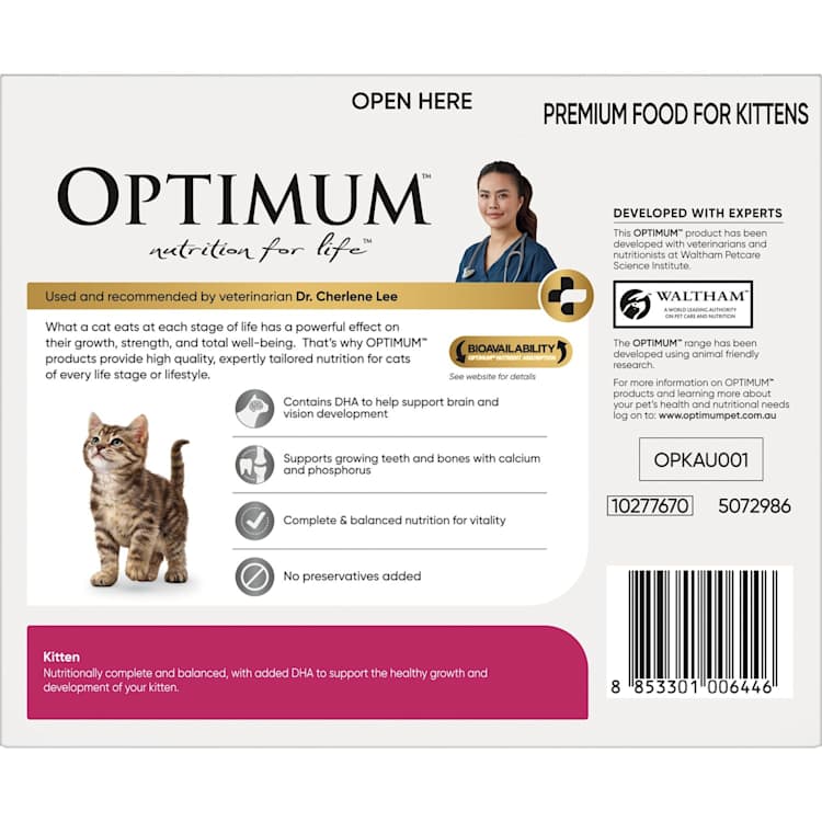 Optimum Kitten Wet Cat Food Salmon In Jelly Pouch