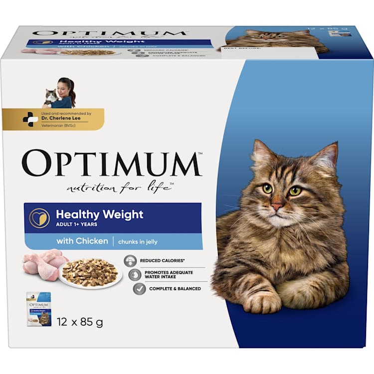 Optimum Healthy Weight Wet Cat Food with Chicken Chunks In Jelly