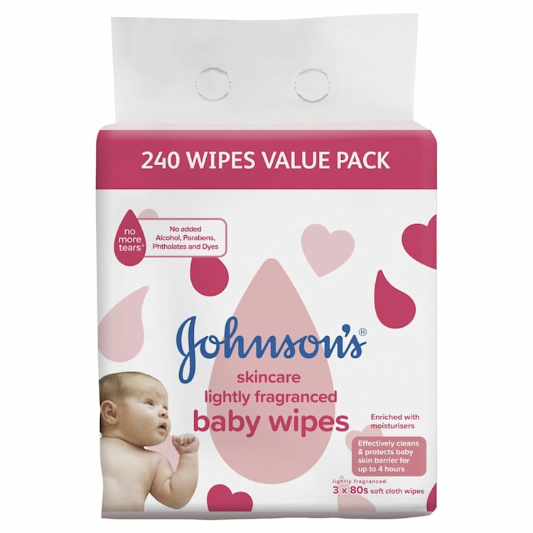 Johnson baby wipes fragrance free clearance
