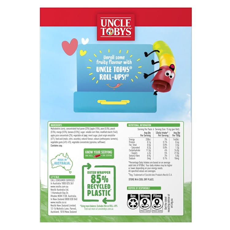 Uncle Tobys Roll-Ups Rainbow Fruit Salad