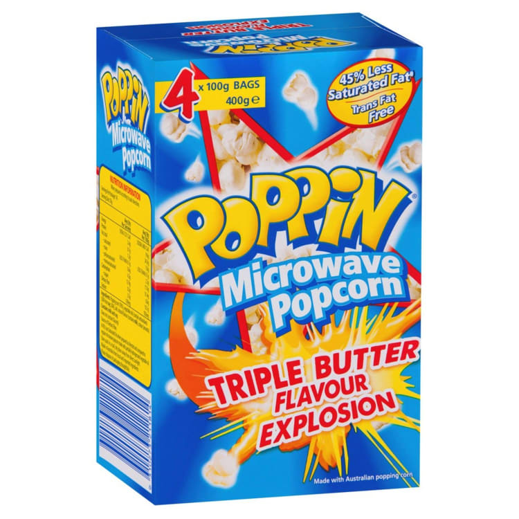 Poppin Microwave Popcorn Triple Butter Flavour