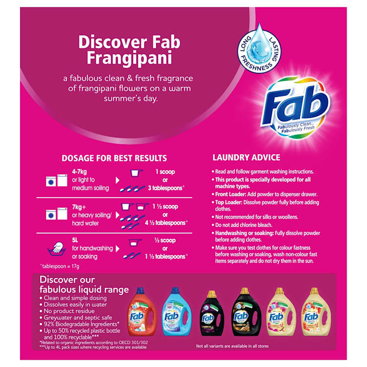 Fab Fresh Frangipani Washing Powder Laundry Detergent