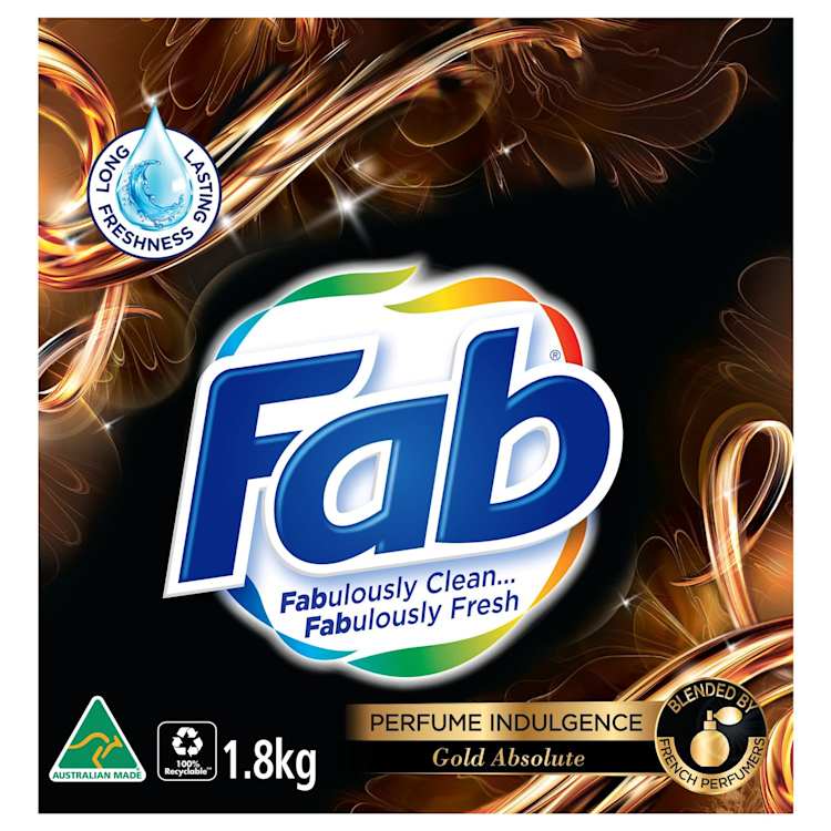 Fab Perfume Indulgence Gold Absolute Powder Laundry Washing Detergent