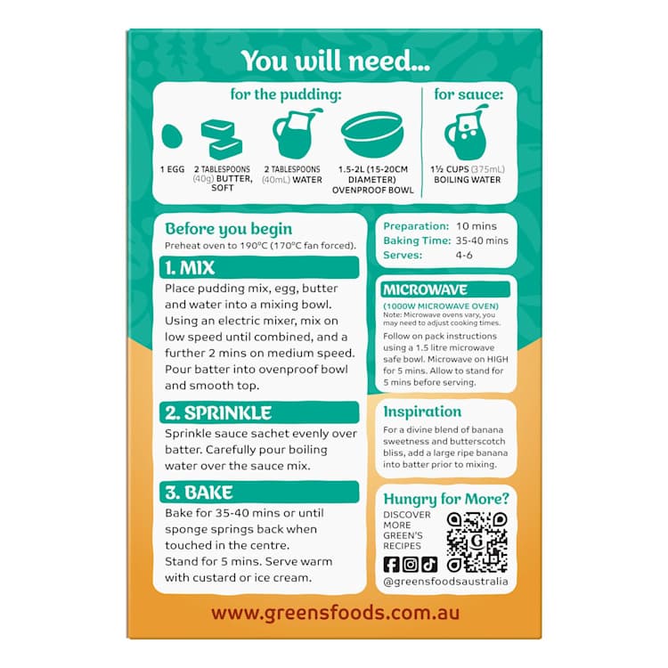 Green's Pudding Butterscotch Sponge Mix