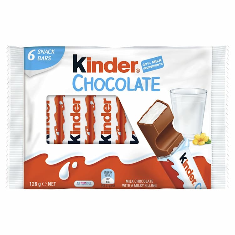 Kinder Chocolate 6 Snack Bar Pack