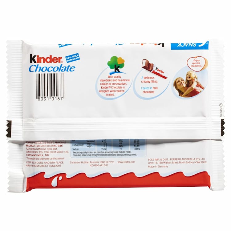 Kinder Chocolate 6 Snack Bar Pack